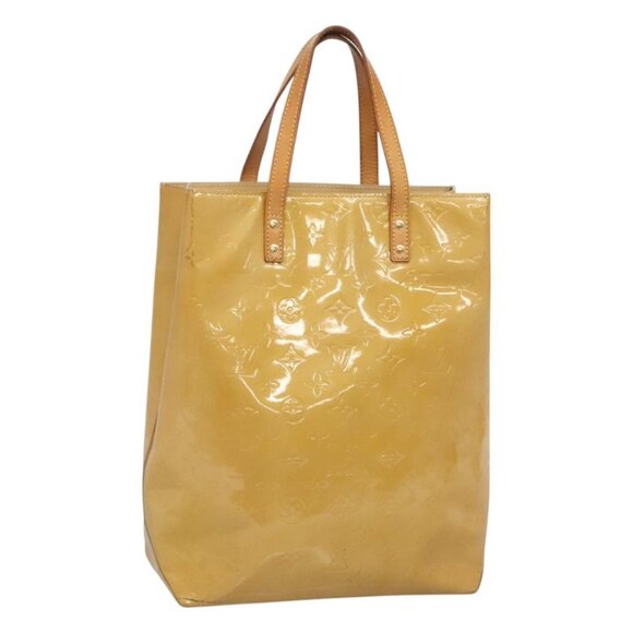 LOUIS VUITTON Monogram Vernis Reade MM Hand Bag Beige LV Auth - Picture 1 of 16